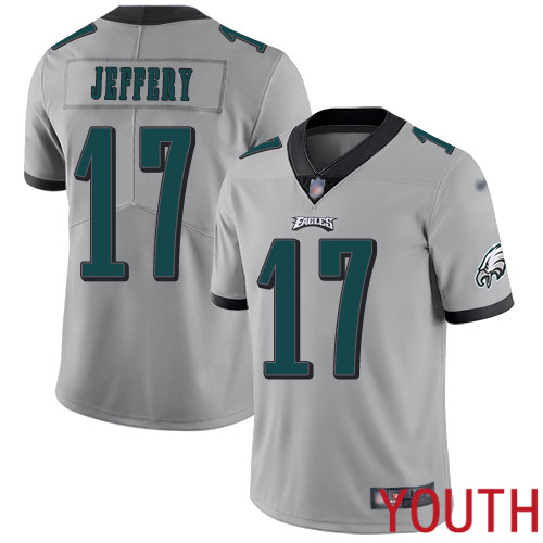 Youth Philadelphia Eagles #17 Alshon Jeffery Limited Silver Inverted Legend NFL Jersey Football
